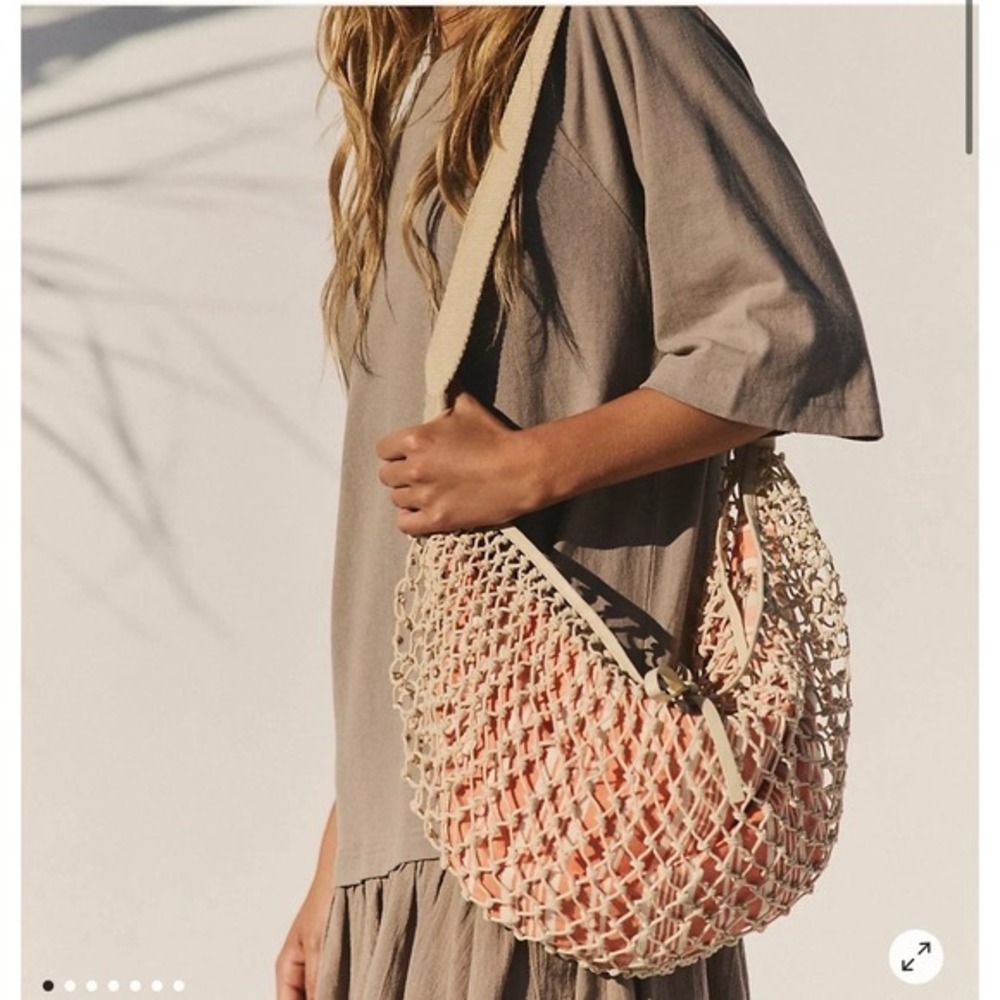 Free People Silver Springs Sling Bag Cream Orange Women One Size NWT